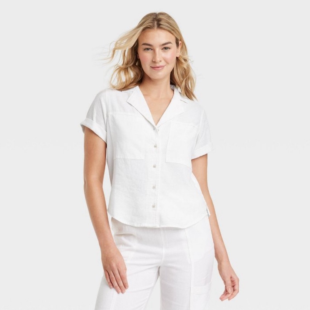 Universal Thread Linen short sleeve button up NEVER WORN